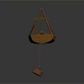 Small Traditional Wooden Boat with Rowing Oars and Classic Structure