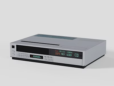 Vintage Entertainment Appliance Classic VCR Player With Display Screen And Buttons 3d model