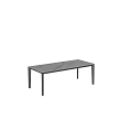 Modern Sleek Dining Table With White Tabletop And Black Legs Design 3d model