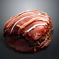 Freshly Baked Chocolate Pastry With White Frosting Drizzle And Soft Texture