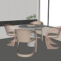 Modern four-person leisure table and chair negotiation table and chair 3d model