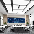 Command Control Room of Modern Monitoring Room 3d model