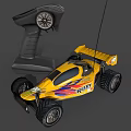 Electric Toy Remote Control Car with Yellow Flame Decals Large Wheels and Controller