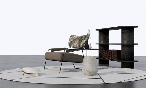 Italian leisure area stool combination 3d model