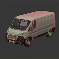 Sleek Silver Commercial Cargo Van Featuring Modern Design And Reflection On Dark Surface 3d model