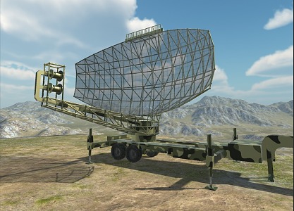 Military radar car camouflage radar car 3d model