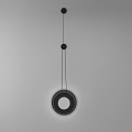 Modern Minimalist Circular Black Wall Lamp With Hanging Design And Simple Structure