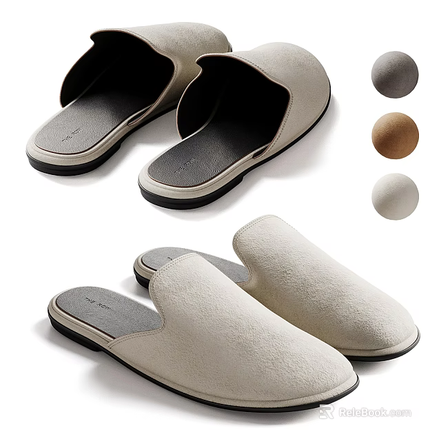 Comfortable Indoor Slippers With Soft Material Non Slip Sole And Multiple Color Options 3d model