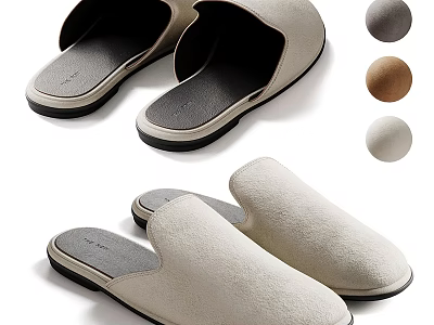 Comfortable Indoor Slippers With Soft Material Non Slip Sole And Multiple Color Options 3d model