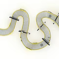 Colorful Playground Equipment Featuring Rabbit Ears Net Climbing Structure Moon Shaped Track And Yellow Stars