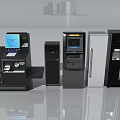 Modern Household Appliances Collection Featuring Cash Register Refrigerator And Air Conditioner