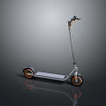 Modern Electric Scooter With Gray Frame Orange Wheels And Black Handlebar