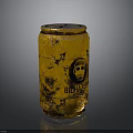 Detailed Golden Rusted Bierhalle Barrel With Skull Organ And Hair Texture
