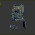 Game Movie Character Wearing Tactical Vest Camouflage Design Multiple Pockets And Gear Accessories
