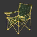 Green Folding Chair With Metal Frame Cup Holders On Armrests And Modern Design