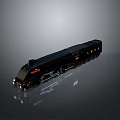 Black Streamlined Train Model With Shiny Exterior And Reflective Surface 3d model