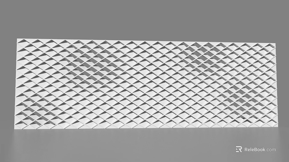Modern Metallic Wall Panel With Geometric Diamond Pattern And Textured Design 3d model 