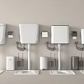 Modern Wall Mounted Toilets With Water Tanks And Bathroom Fixtures In Home Design