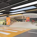 Stylish Modern Underground Commercial Parking Lot Interior With Elegant Staircase And Clear Pedestrian Layout