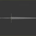 Silver Metallic Sword With Sharp Long Blade And Classic Hilt Design