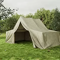 Open Air Canvas Canopy for Outdoor Leisure in Grass Surrounded by Trees