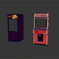 Purple Monster Vending Machine And Red Coin Pusher Arcade Game