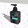 LUXE Moisture Black Cosmetic Bottle With Pump Dispenser On Marble Surface