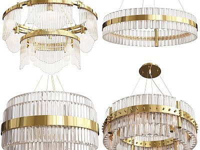 Modern Chandelier Loft Concept Brass Gold Chariot 3d model