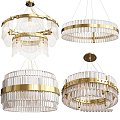 Modern Chandelier Loft Concept Brass Gold Chariot 3d model