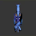 Blue Pegasus Unicorn Toy Figure With Colorful Wings Horn And Shiny Mane