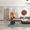 Modern Living Dining Room Interior Design With TV Wall Coffee Table And Dining Chairs