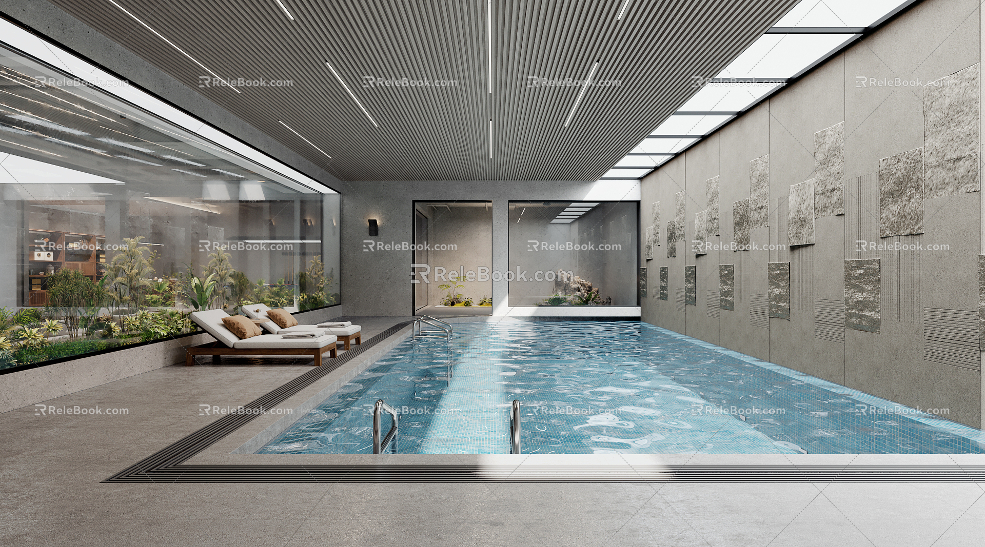 Basement Pool Modern Pool 3d model