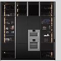 Modern Kitchen Cabinet Design With Glass Doors Built in Appliances And Dinnerware