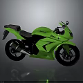 Green Sporty Motorcycle With Modern Design And Shiny Reflection On Dark Background