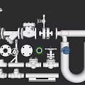 Comprehensive Industrial Pipeline Components Set with Valves Flanges Elbows and Fittings