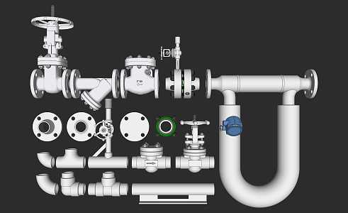 modern pipeline valve 3d model