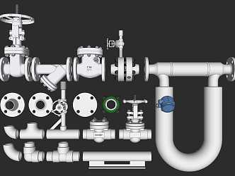 modern pipeline valve 3d model