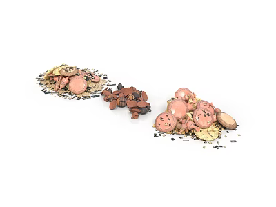 Intricate Handcrafted Sculpture Carving Artworks With Wooden Stone And Clay Details 3d model