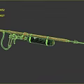 Orange And Black Weapon With Metal Barrel Grip And Cylindrical Tank Design