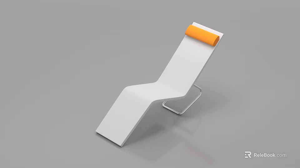 Modern Single Seater Sofa With White Frame Orange Cushion And Minimalist Design 3d model 