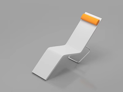 Modern Single Seater Sofa With White Frame Orange Cushion And Minimalist Design 3d model