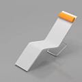 Modern Single Seater Sofa With White Frame Orange Cushion And Minimalist Design