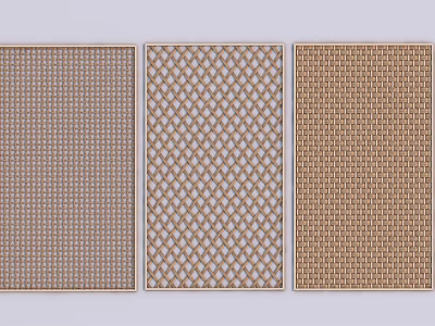 Decorative Metal Room Dividers With Three Different Patterned Mesh Designs 3d model