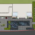 Modern Sales Center Building With Glass Facade Green Plants Trees And Paved Walkway