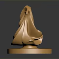 Elegant Golden Heart Shaped Wing Design Furniture Ornament With Circular Base