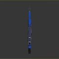 Blue Mechanical Sword Design With Metallic Structure Handle Guard And Futuristic Details