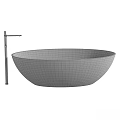 Sleek Black Modern Bathtub Design With Polished Metal Faucet And Smooth Surface