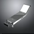 Silver USB Flash Drive With Metallic Finish Foldable Design And Portable Storage