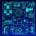 Circuit Line Technology Line Technology Elements 3d model