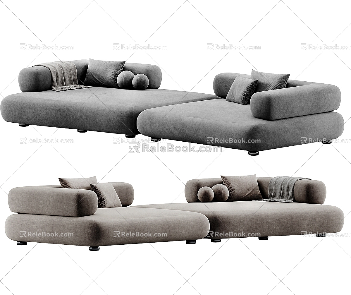 Modern Multiplayer Sofa Casual Sofa Sofa 3d model